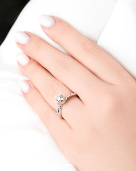 0.52 Karat Tasarım Pırlanta Tektaş Yüzük