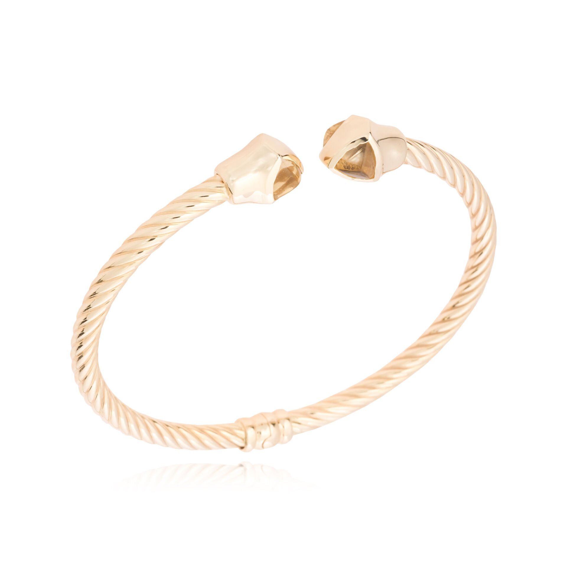 Cetaş 14 Ayar Altın Twist  Citrin Kelepçe