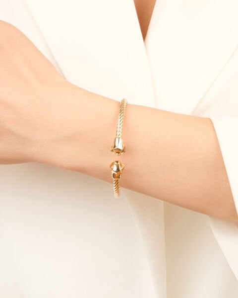 Cetaş 14 Ayar Altın Twist  Citrin Kelepçe