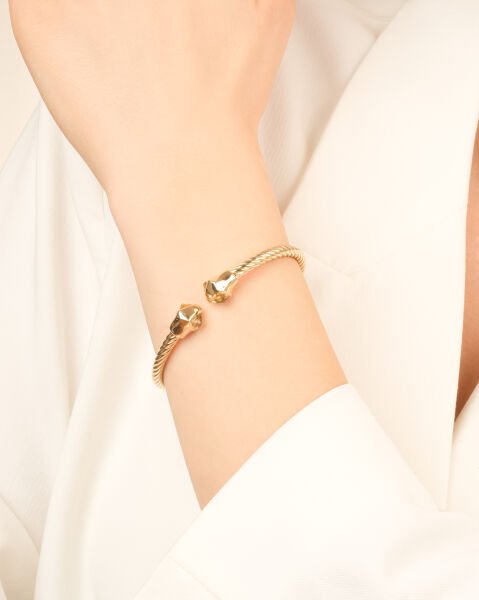 Cetaş 14 Ayar Altın Twist  Citrin Kelepçe