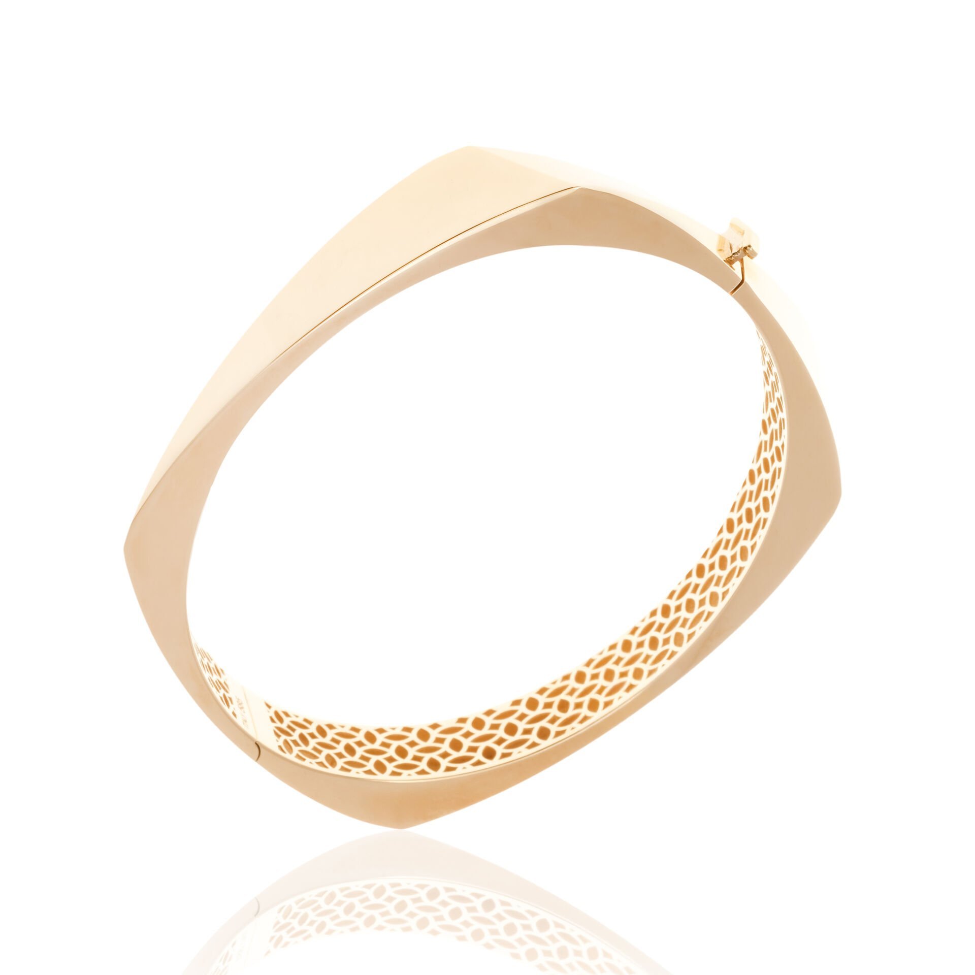 14 Ayar Altın Modern Kıvrımlı Form Bilezik