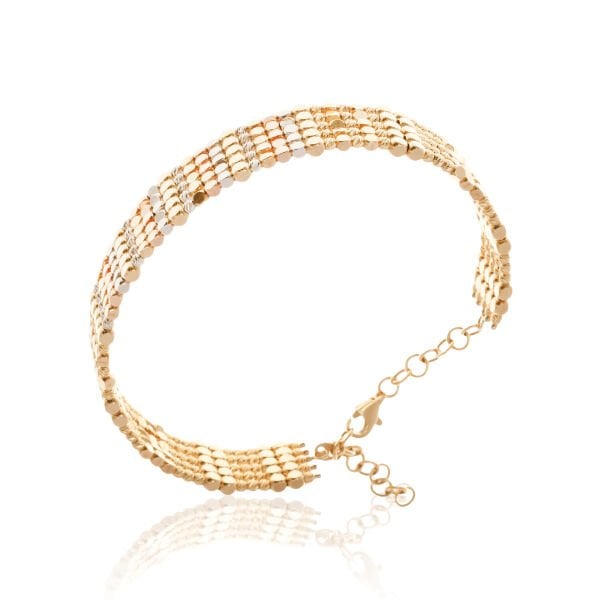 14 Ayar Altın Üç Renk Dorikalı Kelepçe