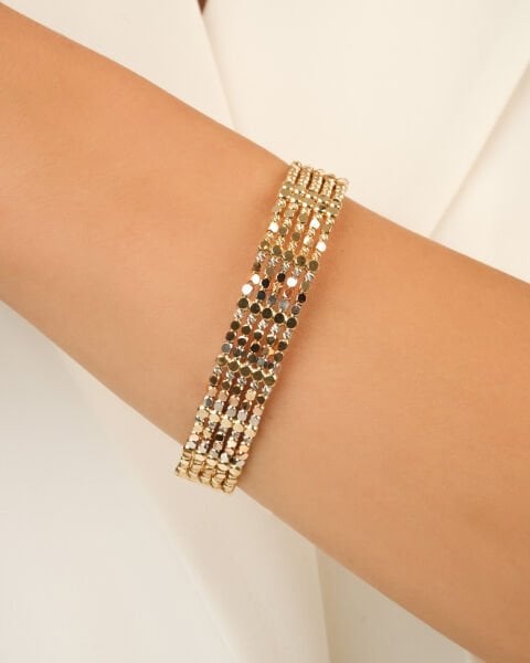 14 Ayar Altın Üç Renk Dorikalı Kelepçe