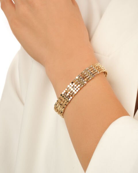 3 Renk Dorikalı 14 Ayar Altın Bilezik