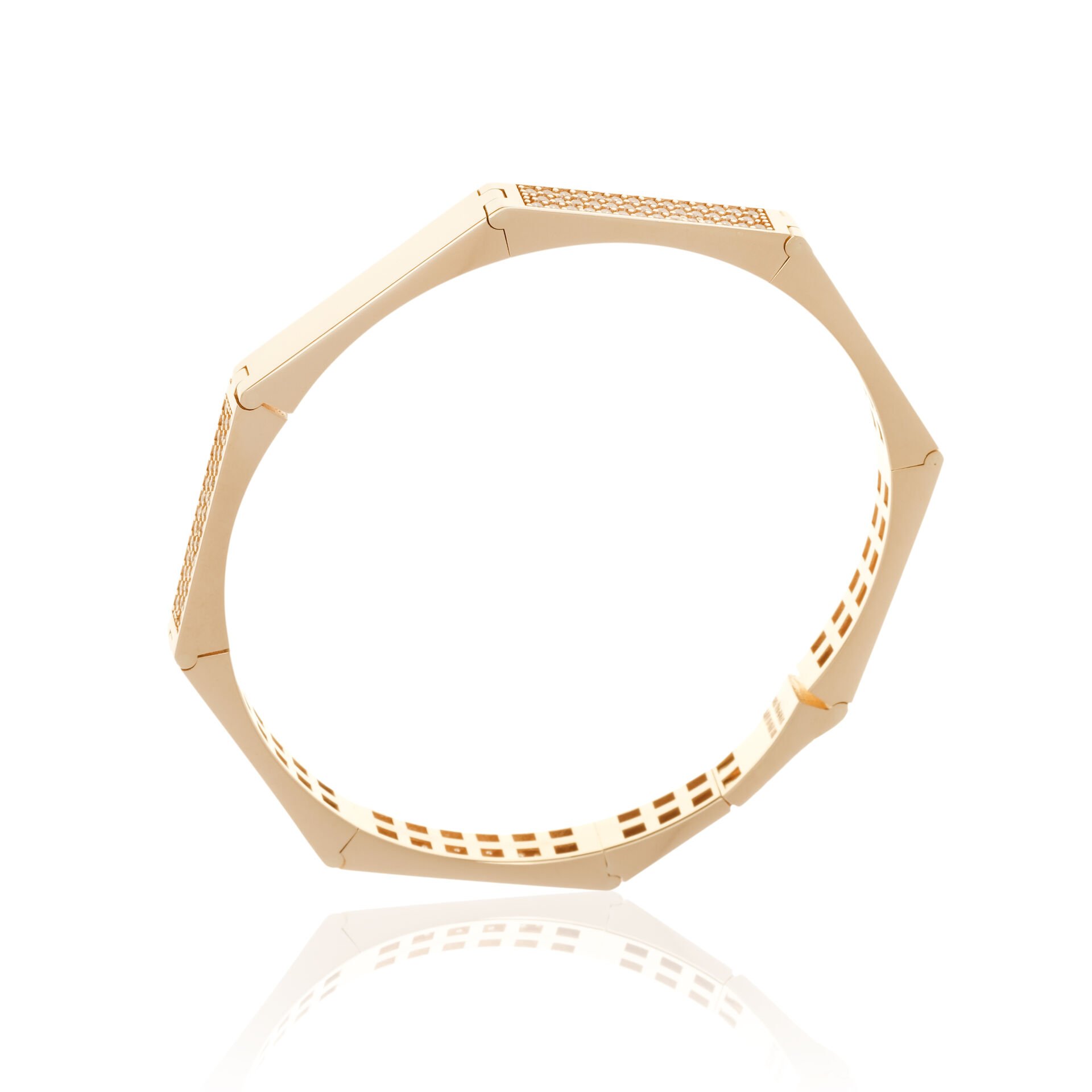 14 Ayar Altın Dönüşebilen Form Taşlı  Bilezik