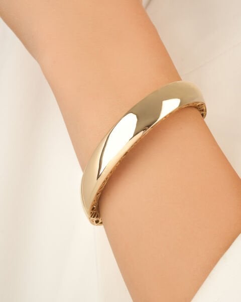 14 Ayar Altın Bombeli Kelepçe