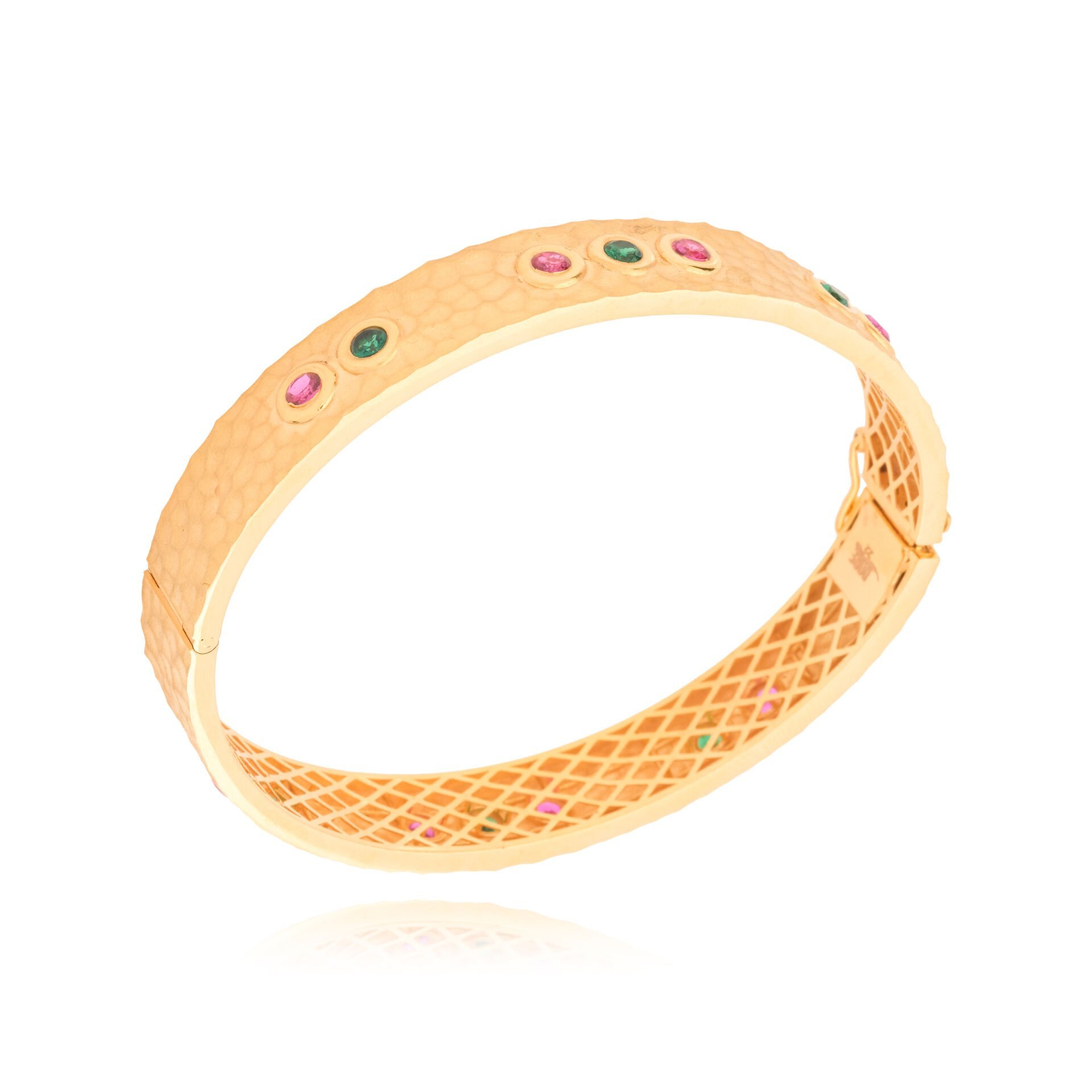 22 Ayar Altın Renkli Taşlı Tasarım Bilezik