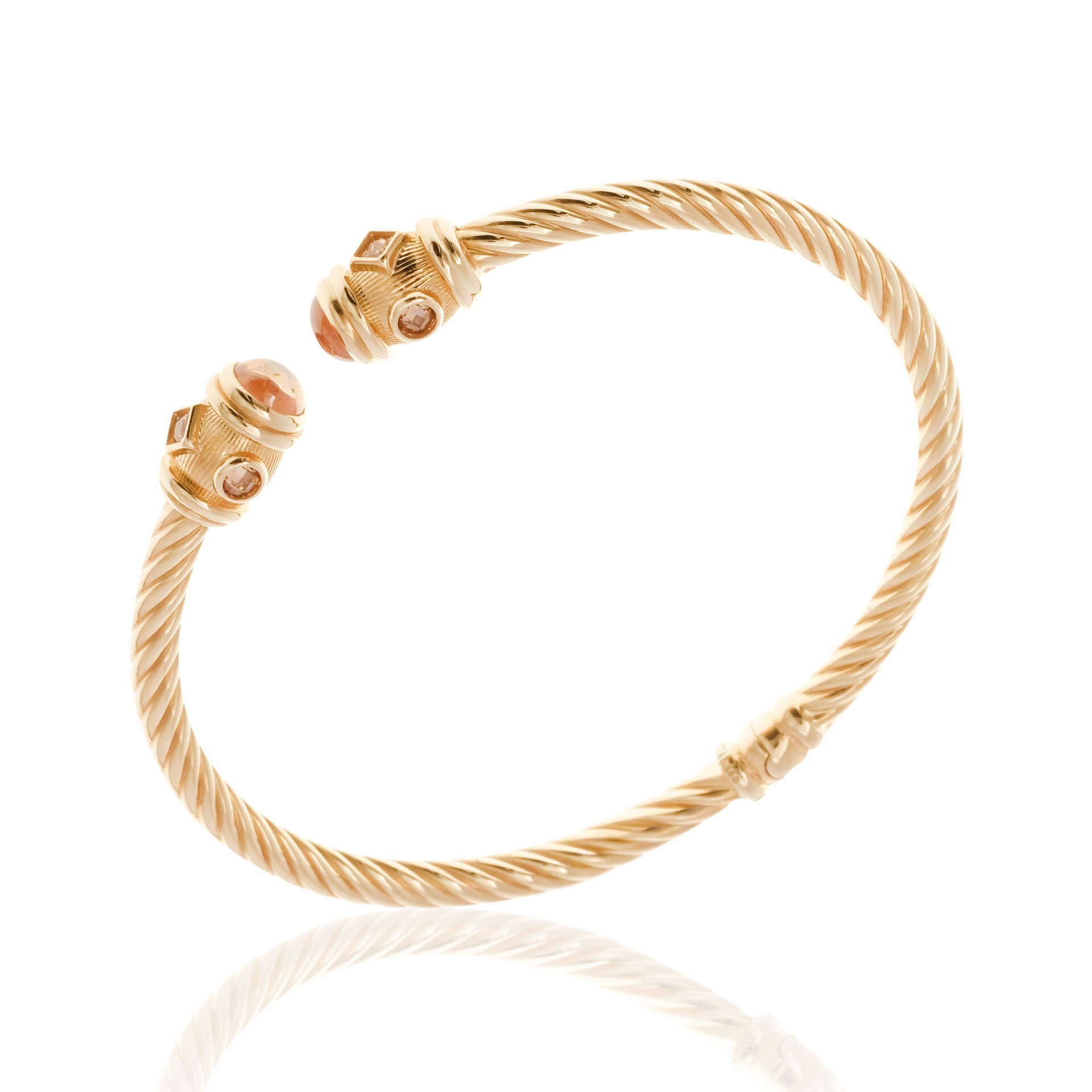 Cetaş Twist 14 Ayar Altın Citrine Kelepçe