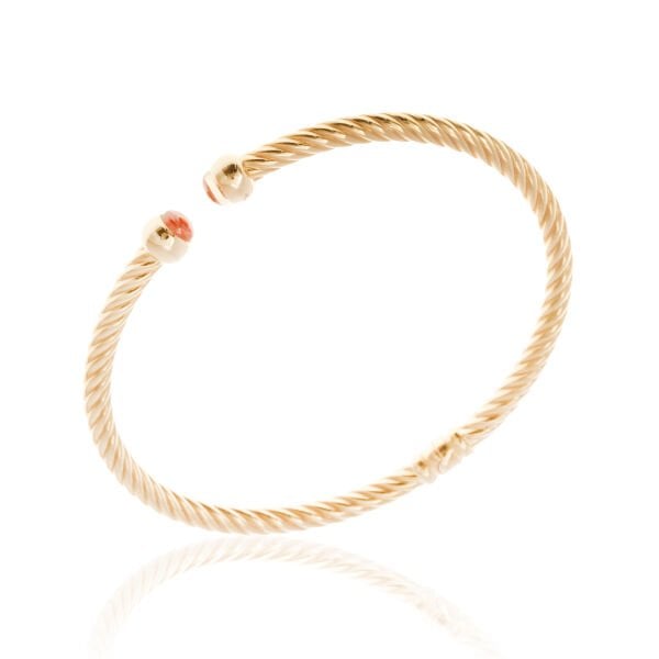 Cetaş Twist 14 Ayar Altın Citrine Kelepçe