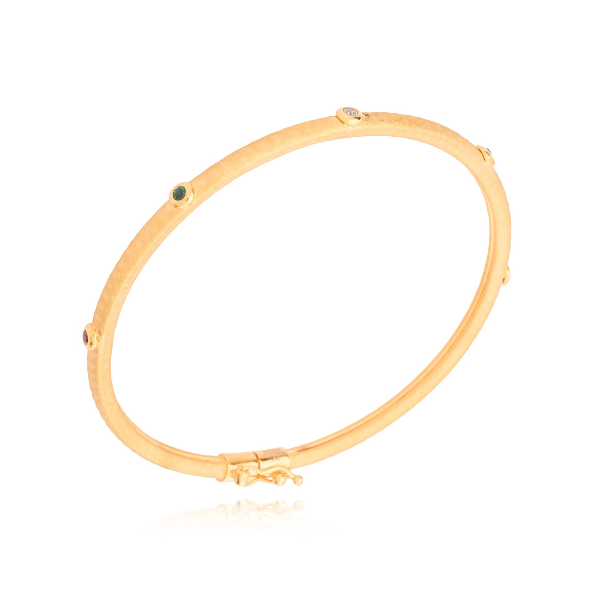 22 Ayar Altın Renkli Taşlı Tasarım Bilezik