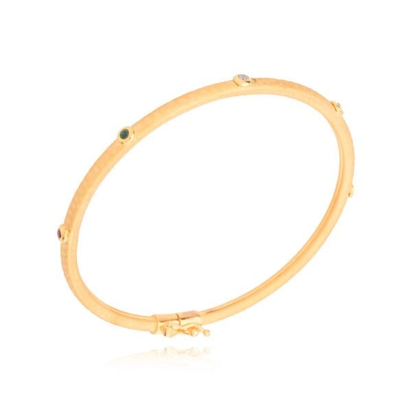 22 Ayar Altın Renkli Taşlı Tasarım Bilezik