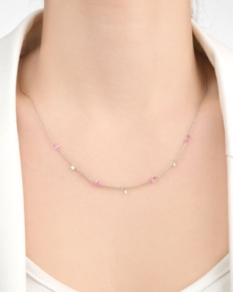 14 Ayar Altın Fancy Pink Pırlanta Kolye