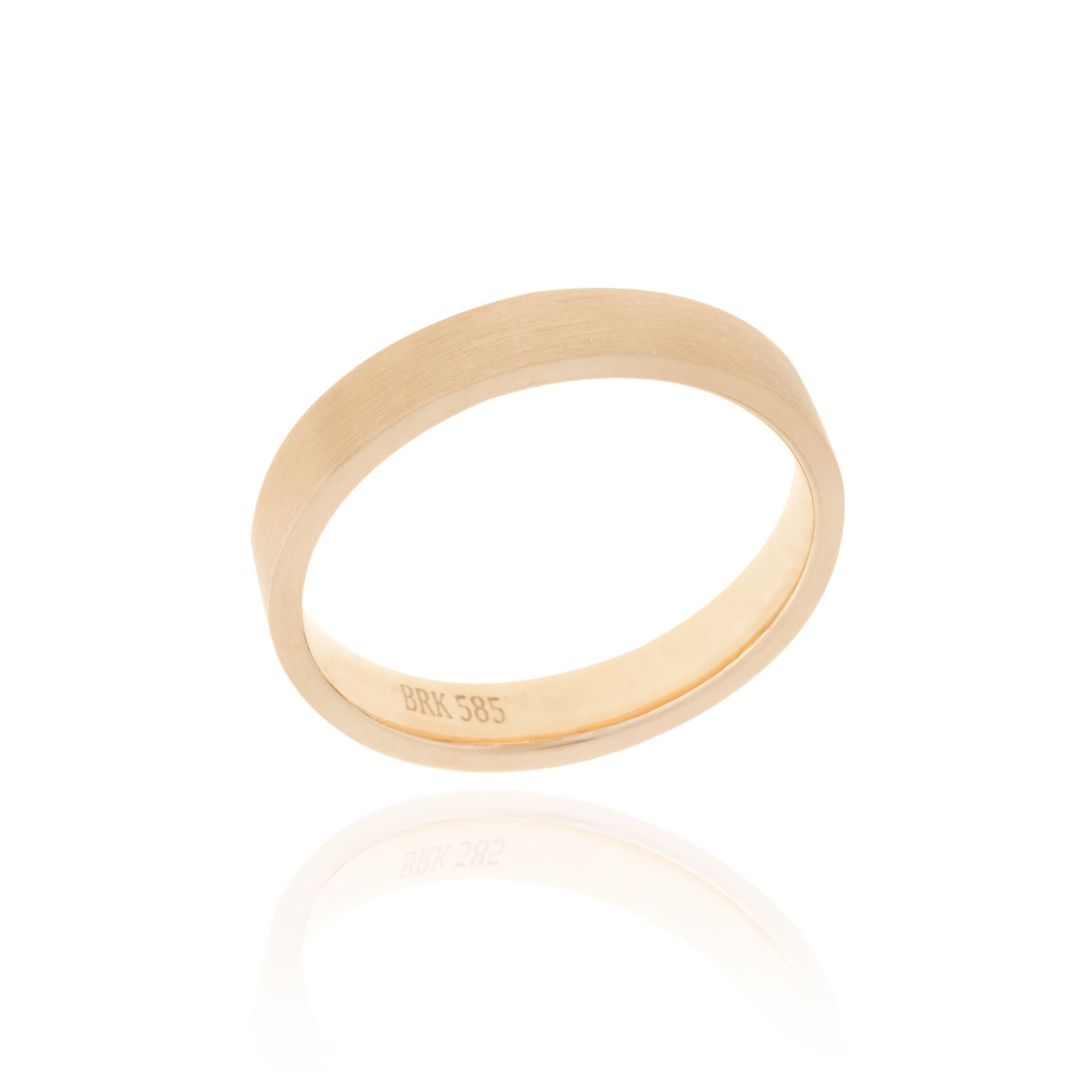 14 Ayar Altın Mat Kesme Tasarım Erkek Alyans