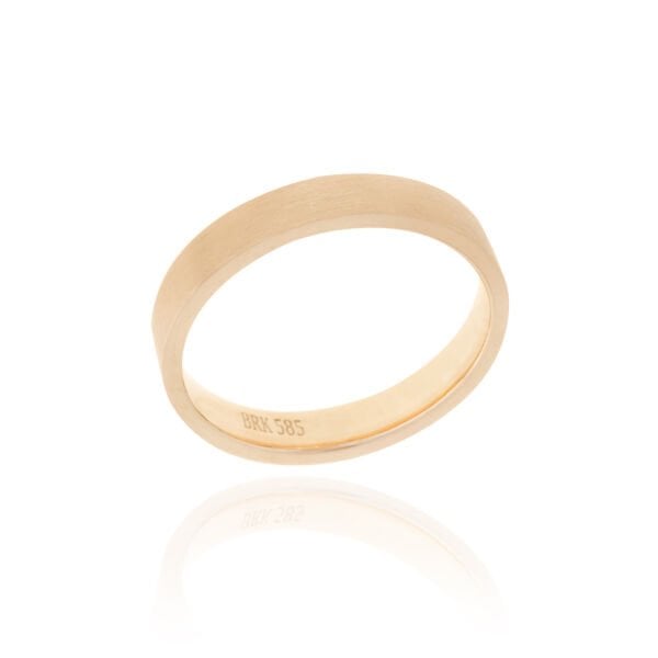 14 Ayar Altın Mat Kesme Tasarım Erkek Alyans