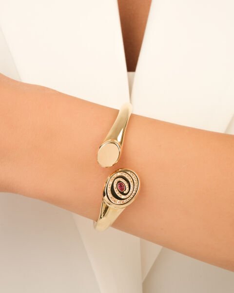 Cetaş Eterna  14 Ayar Yakut Taşlı Altın Kelepçe