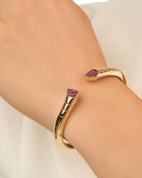 Cetaş Eterna 14 Ayar Altın Damla Yakut Kelepçe