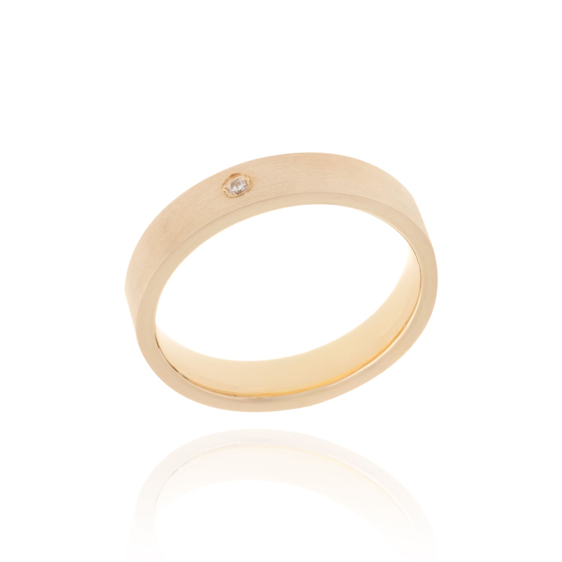 14 Ayar Altın Taşlı Mat Kadın Alyans