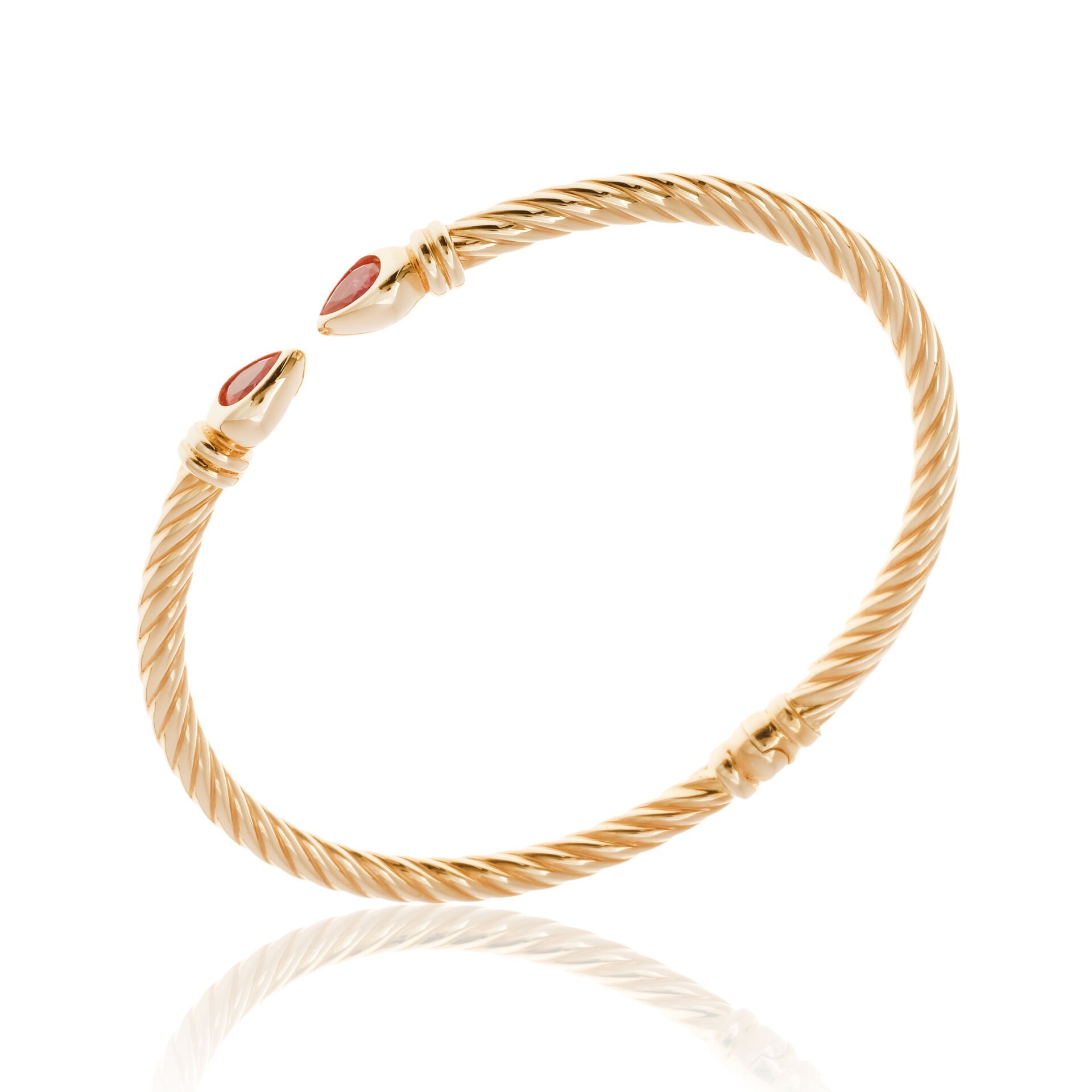 Cetaş Twist 14 Ayar Altın Yakut Taşlı Kelepçe