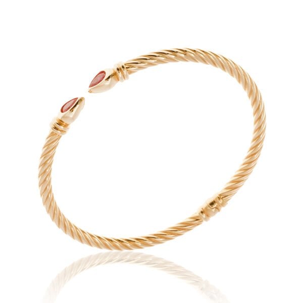 Cetaş Twist 14 Ayar Altın Yakut Taşlı Kelepçe