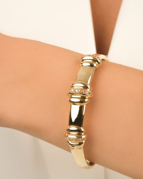 Cetaş Eterna Taşlı 14 Ayar Altın Kelepçe