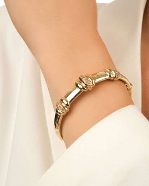 Cetaş Eterna Taşlı 14 Ayar Altın Kelepçe