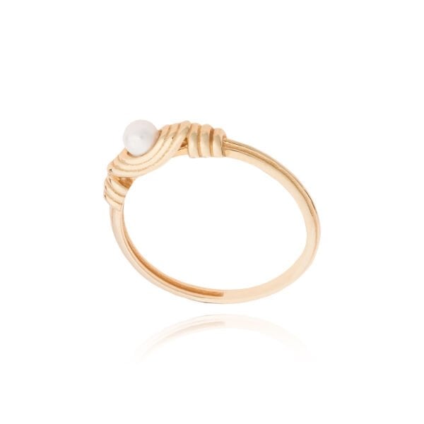 14 Ayar Altın İnci Taşlı Yüzük