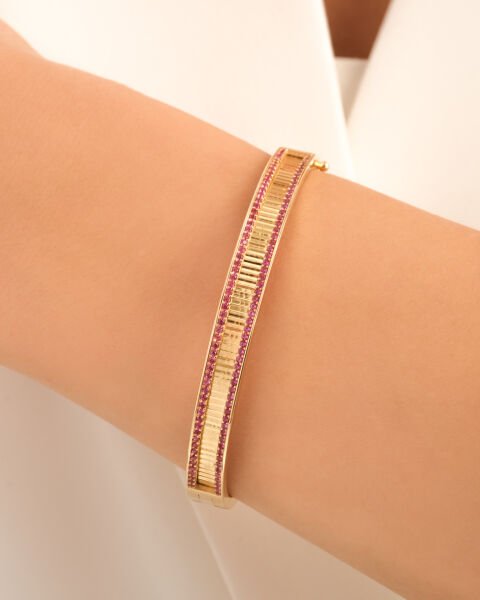 Cetaş Eterna 14 Ayar Taşlı Altın Kelepçe