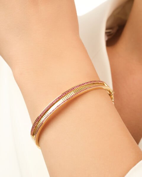 Cetaş Eterna 14 Ayar Taşlı Altın Kelepçe