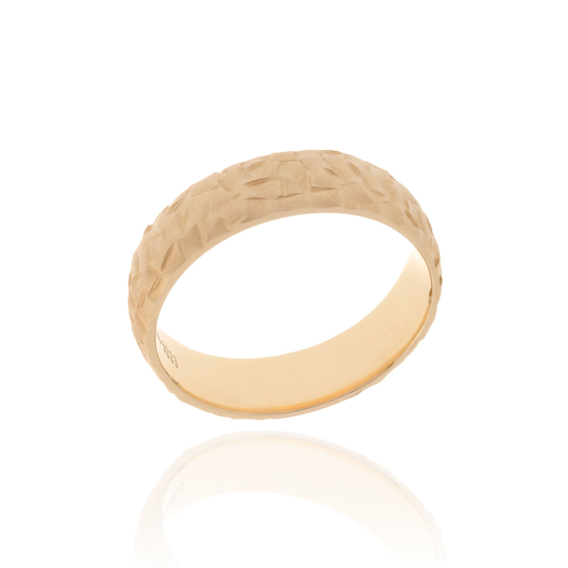 14 Ayar Altın Desenli Mat Kadın Alyans