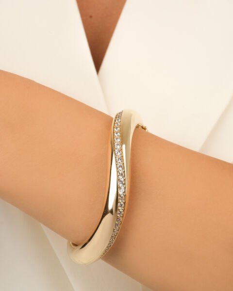 Cetaş Eterna 14 Ayar Taşlı Altın Kelepçe