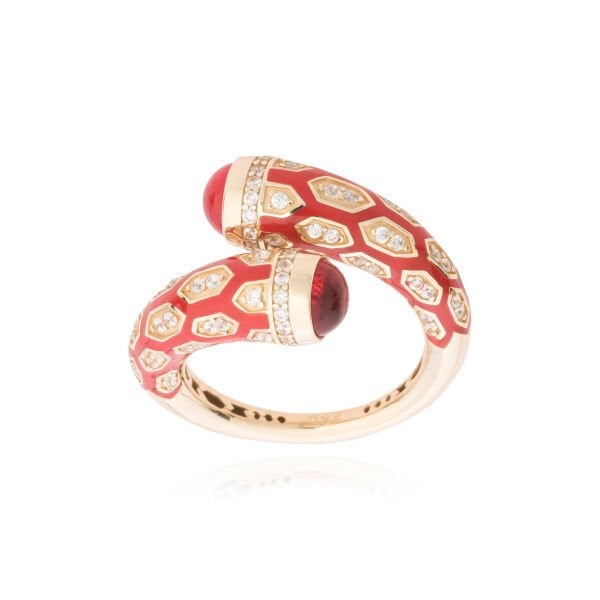 14 Ayar Altın Garnet Taşlı Mineli Tasarım Yüzük