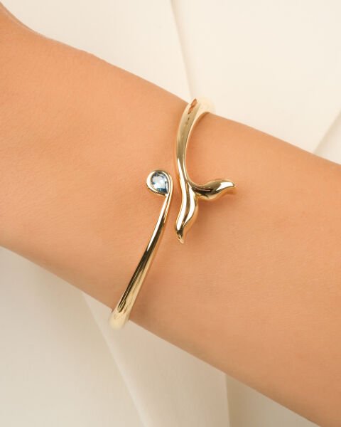 Cetaş Aqualis Aquamarine 14 Ayar Altın Kelepçe