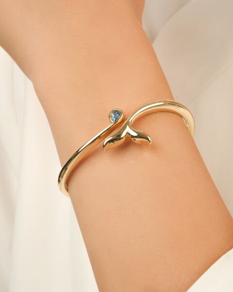 Cetaş Aqualis Aquamarine 14 Ayar Altın Kelepçe