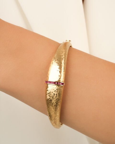 Cetaş Eterna Yakut Taşlı Altın Kelepçe