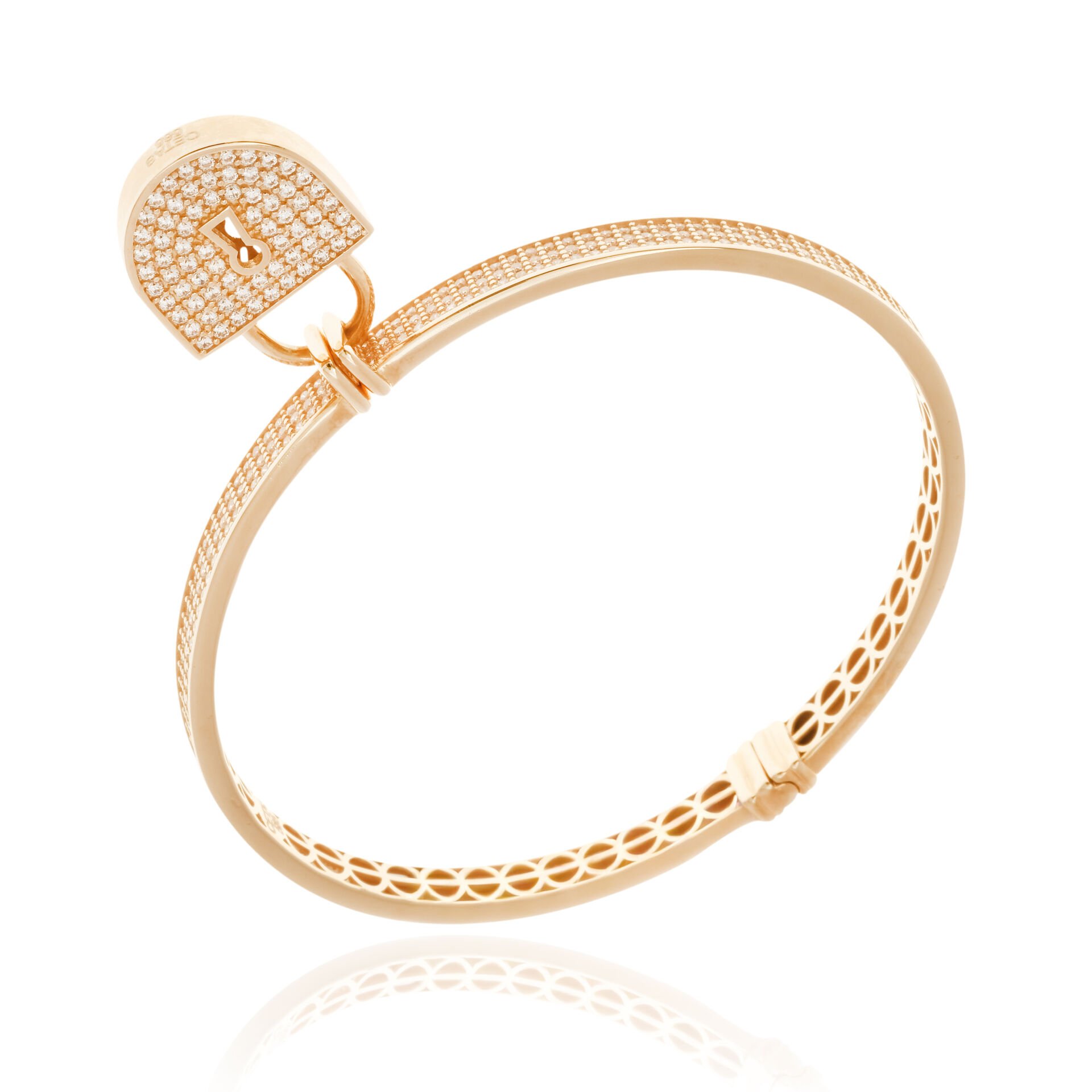 Cetaş Bir Dilek Tut Koleksiyonu Dilek Kilidi Taşlı 14 Ayar Altın Kelepçe