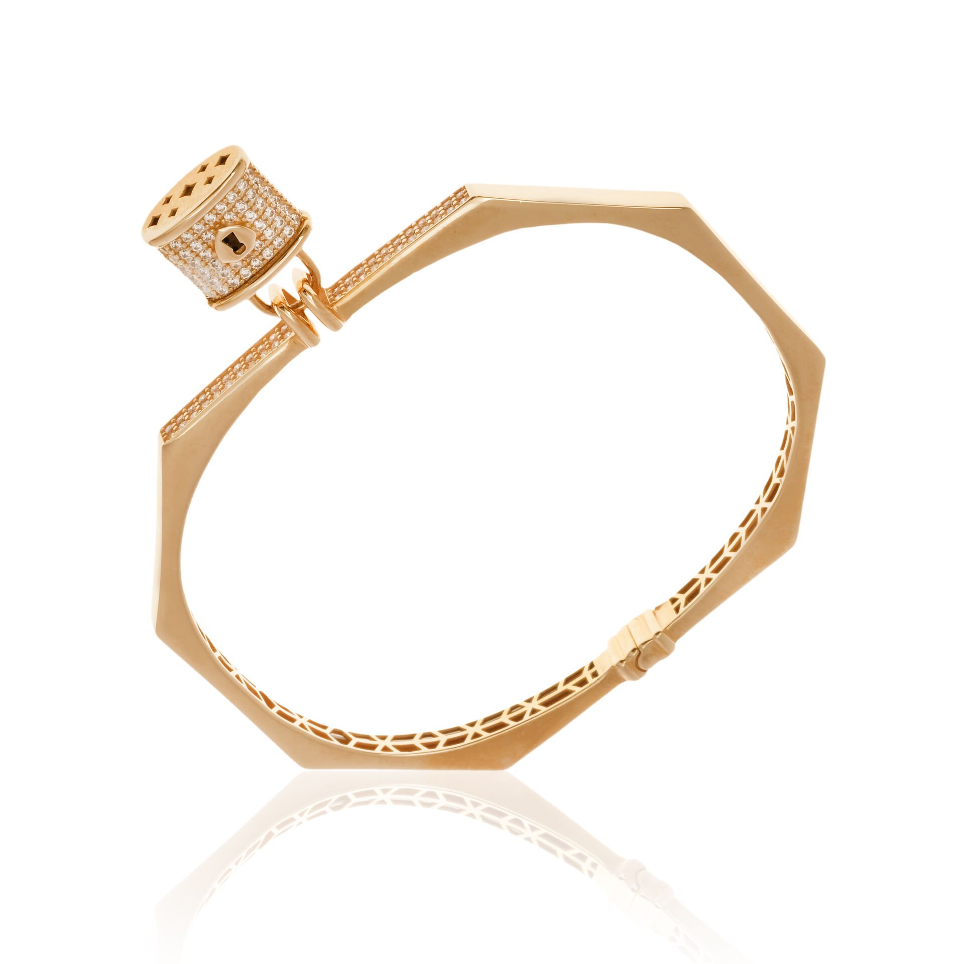 Cetaş Bir Dilek Tut Koleksiyonu Taşlı Dilek Kilidi 14 Ayar Altın Kelepçe