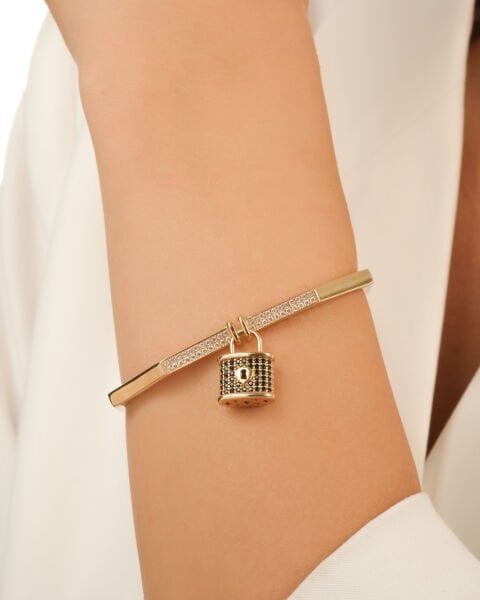 Cetaş Bir Dilek Tut Koleksiyonu Taşlı Dilek Kilidi 14 Ayar Altın Kelepçe