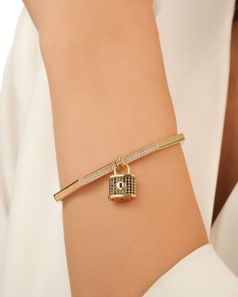 Cetaş Bir Dilek Tut Koleksiyonu Taşlı Dilek Kilidi 14 Ayar Altın Kelepçe