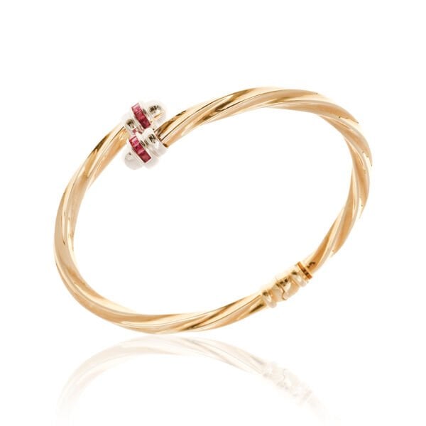 Cetaş Eterna Yakut Taşlı 14 Ayar Altın Kelepçe