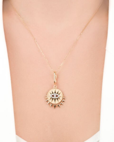 Göz Figürlü Pırlanta Tasarım Kolye