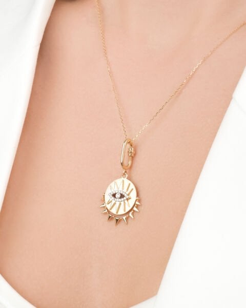 Göz Figürlü Pırlanta Tasarım Kolye