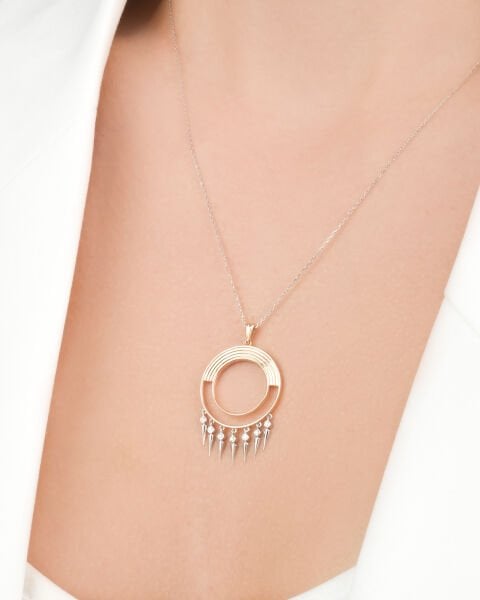 Pırlanta Sallantılı Tasarım Kolye