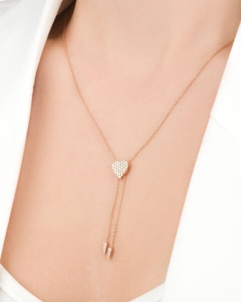 Pırlanta Tasarım Kalp Kolye