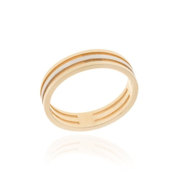 14 Ayar Altın İki Renk Erkek Alyans