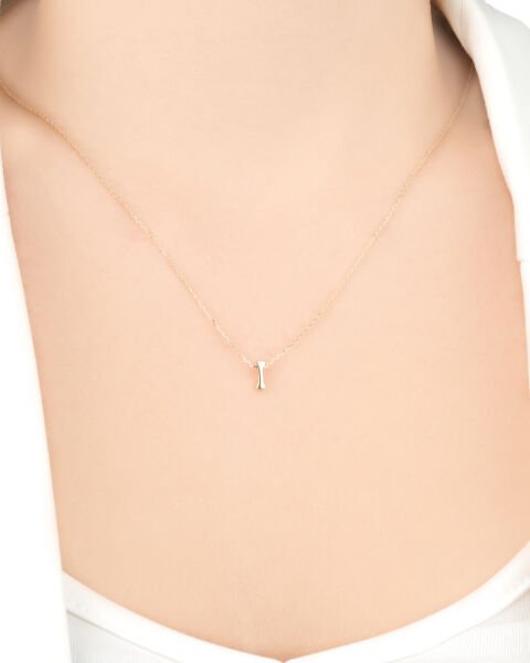 14 Ayar Altın I Harfi Kadın Kolye