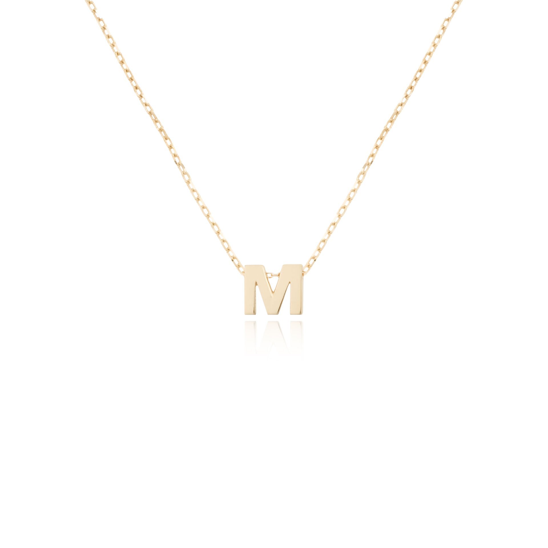 14 Ayar Altın M Harfi Kadın Kolye