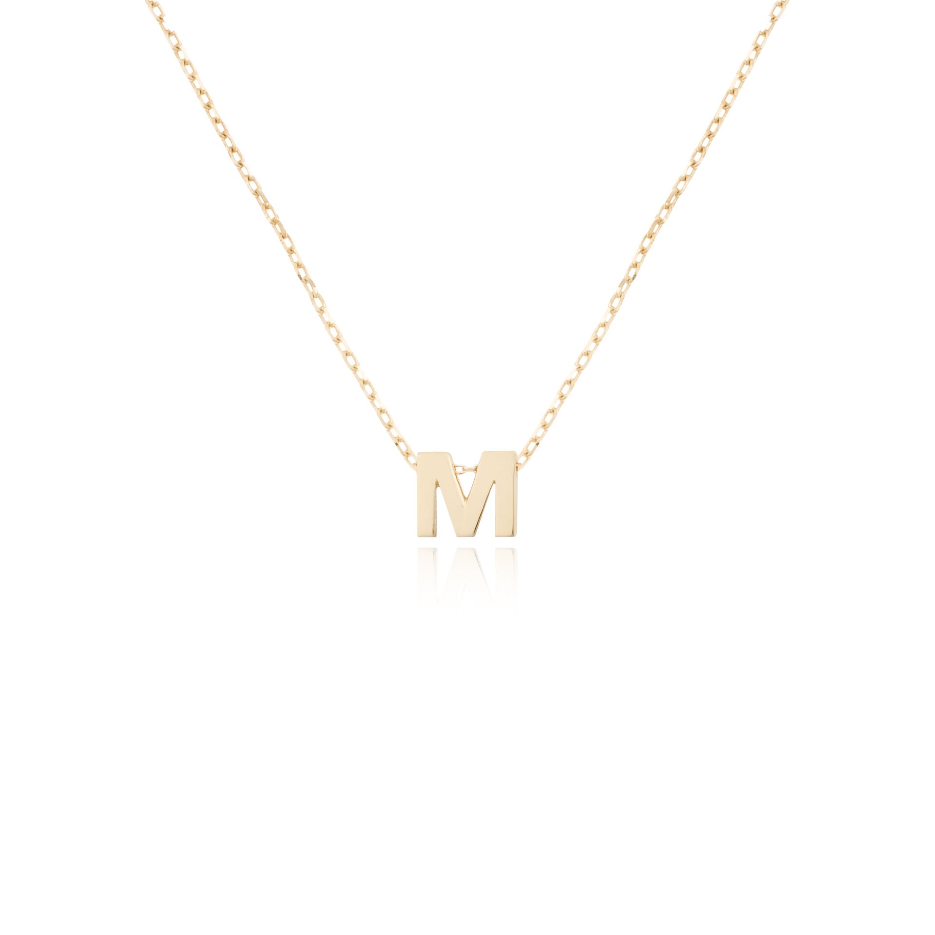 14 Ayar Altın M Harfi Kadın Kolye