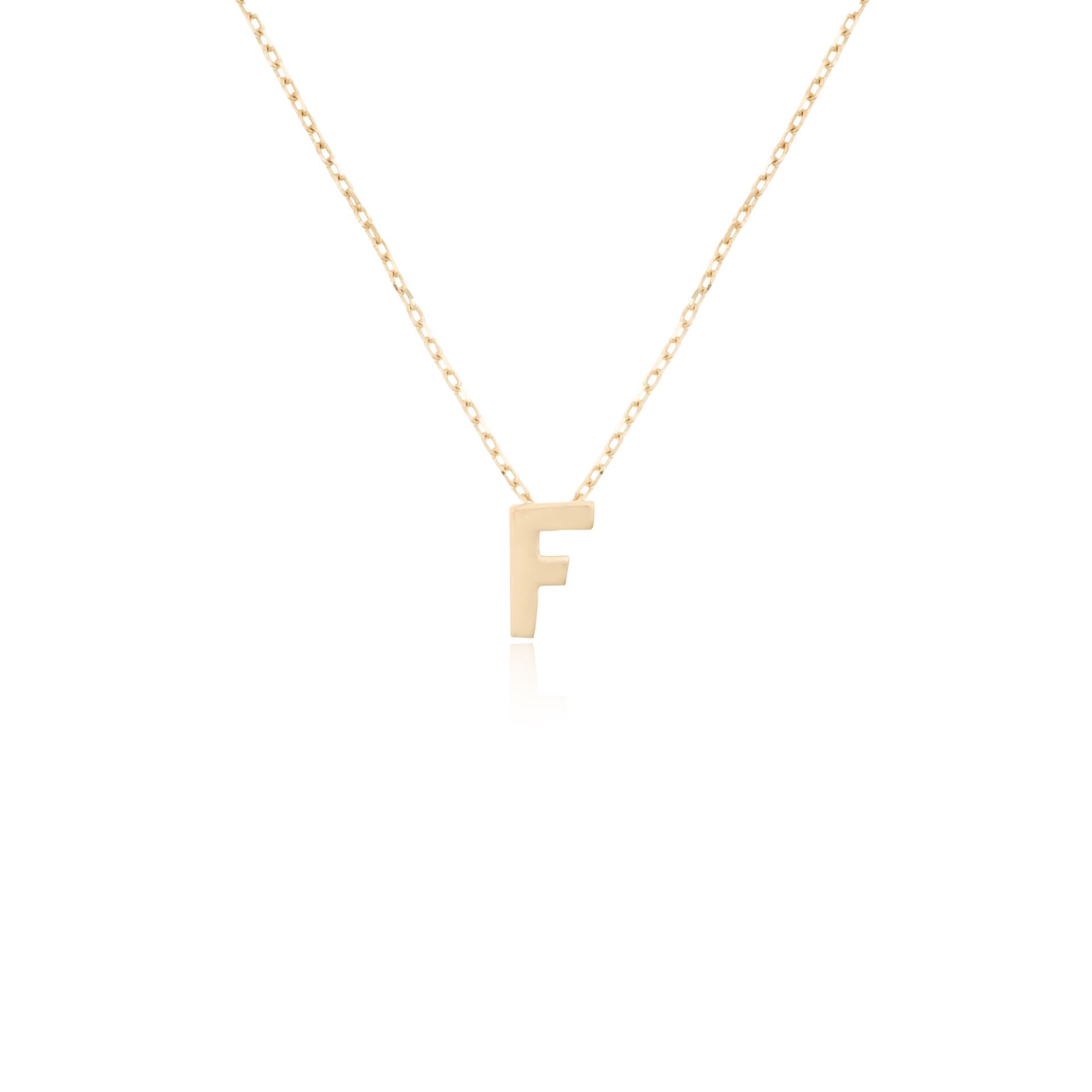 14 Ayar Altın F Harfi Kadın Kolye