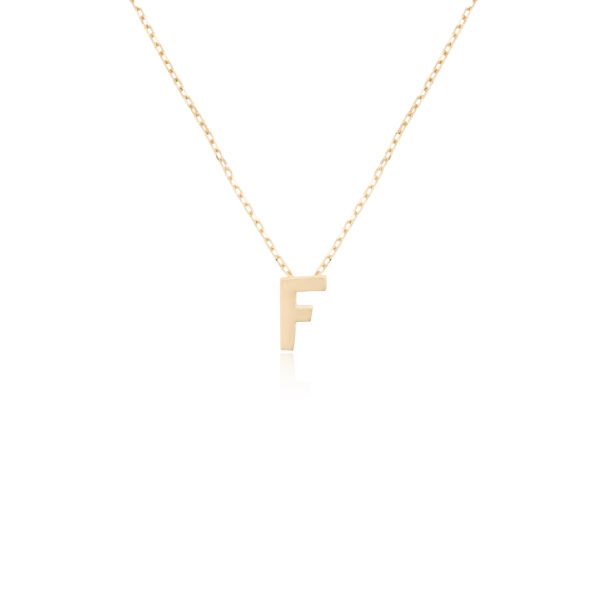 14 Ayar Altın F Harfi Kadın Kolye