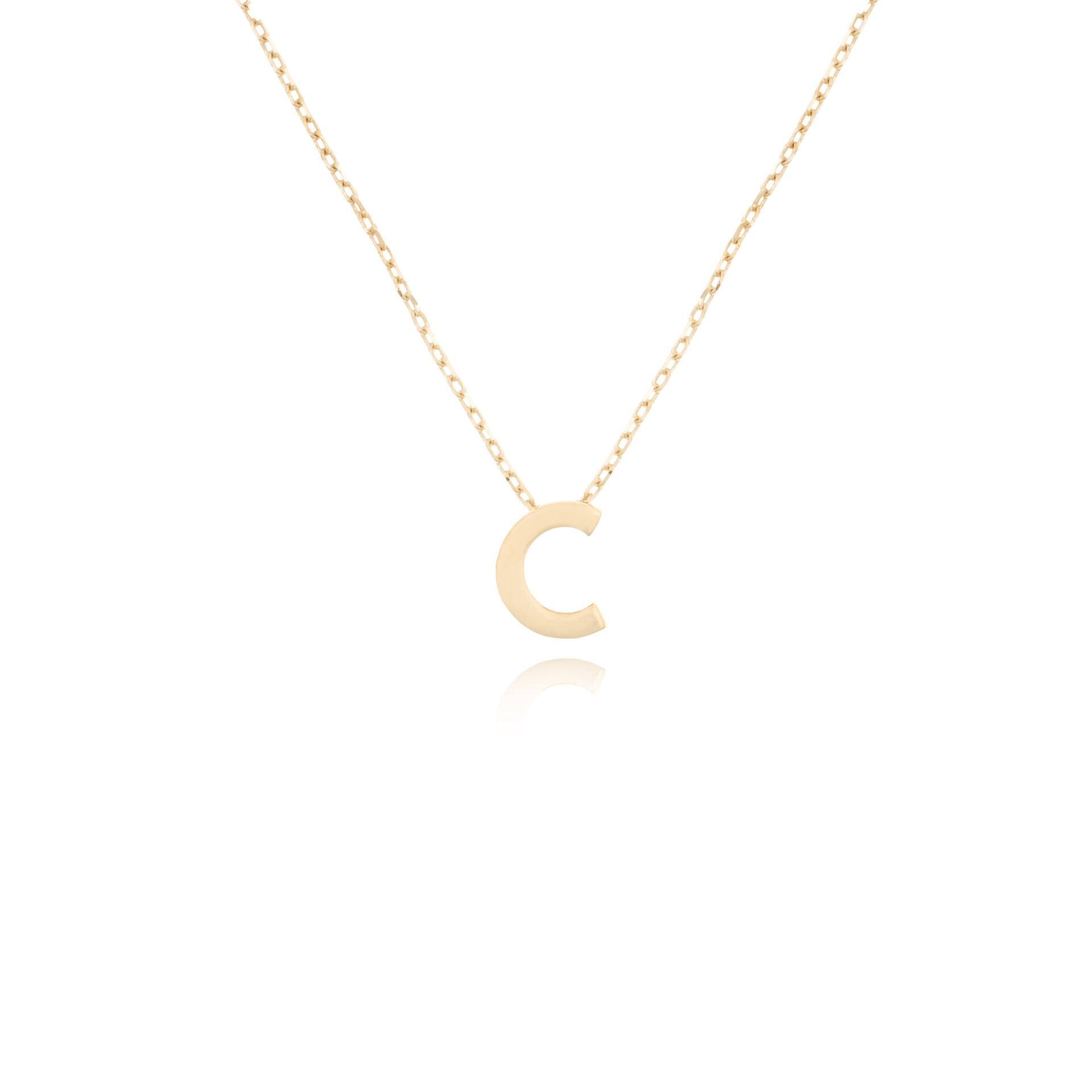 14 Ayar Altın  C Harfi Kadın Kolye